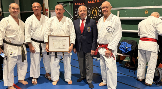Remise du 5ème dan FEKAMT à Sensei Frédéric Vega